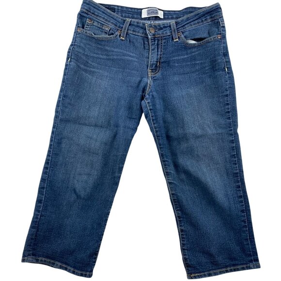 Signature By Levis Womens Jeans Size 8 Mid-Rise Cropped Denim - Picture 1 of 8